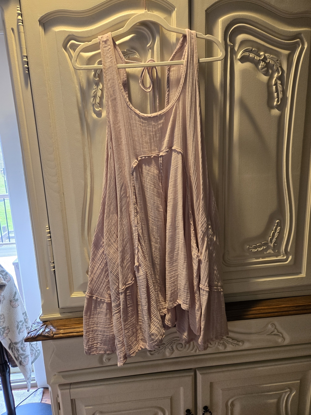 Free People Dusty Pink Tiered Sleeveless Mini Dress
